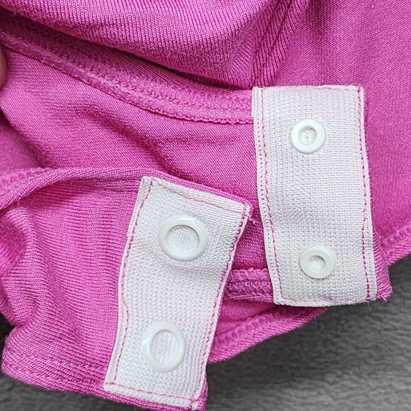 NWT Mangopop Womens Bodysuit Small Pink Crossover V Neck Cap Sleeve Top - Picture 8 of 12